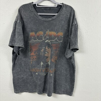 AC/DC High Voltage Tour 1976 Men’s Gray Shirt Size L/XL T-Shirt- Fast Shipping  | eBay | eBay US