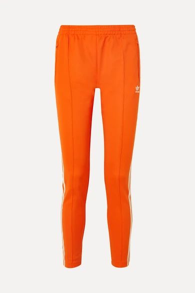 adidas Originals - Striped Stretch-jersey Track Pants - Orange | NET-A-PORTER (UK & EU)