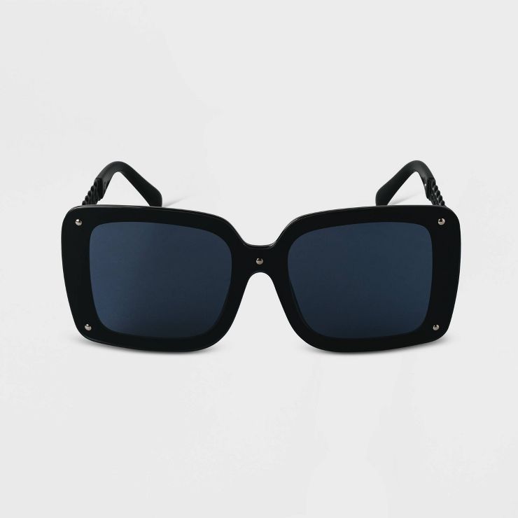 Women's Plastic Square Studded Sunglasses - A New Day™ Black | Target