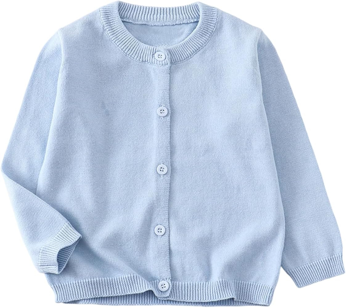 Toddler Baby Boys Girls Cardigan Cotton Knit Button Up Sweater | Amazon (US)