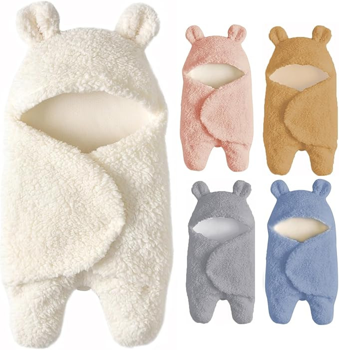 Baby Swaddle Blanket Boys Girls Cute Bear Plush Essential Receiving Blanket Ultra-Soft Newborn Re... | Amazon (US)