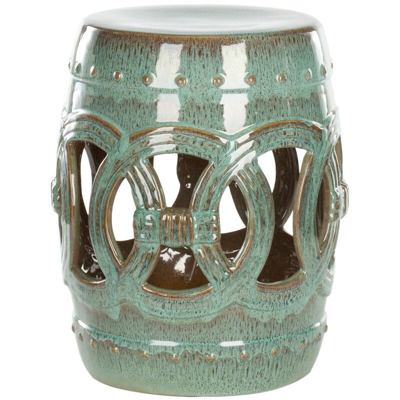 Amelia Garden Stool, Blue-Green | One Kings Lane