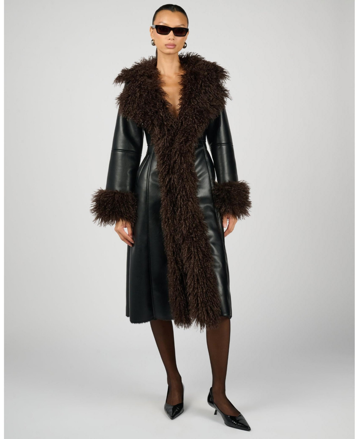 WeWoreWhat Women's Penny Lane Coat - Black/brown | Macy's