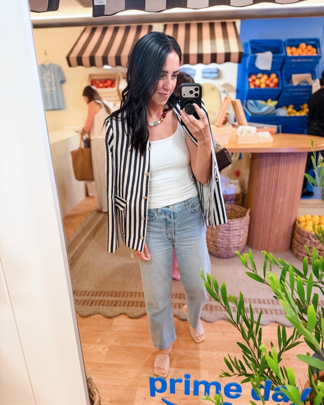 An elevated everyday look 🤍 My blazer is currently on sale!

This Amazon outfit is the perfect mix of classic and effortless—a striped blazer layered over a simple tank, paired with great-fitting jeans, chic shoes and the prettiest necklace to pull it all together.
I love how polished this look feels while still being comfortable enough for everyday wear.

Amazon Fashion, Amazon Finds, Everyday Style, Classic Style, Amazon Style, Outfit Inspiration, Affordable Fashion

#LTKootd #LTKmomlife #LTKSaleAlert