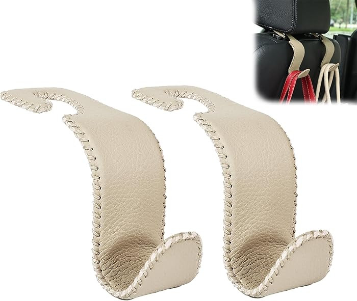Amooca Car Seat Headrest Hook Universal Vehicle Storage Hanger Leather with Metal Car Seat Back O... | Amazon (US)