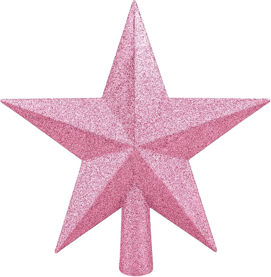 Christmas Tree Topper 10 Inch,Glitter Christmas Ornaments Star Xmas Decoration on Tree for Holida... | Amazon (US)