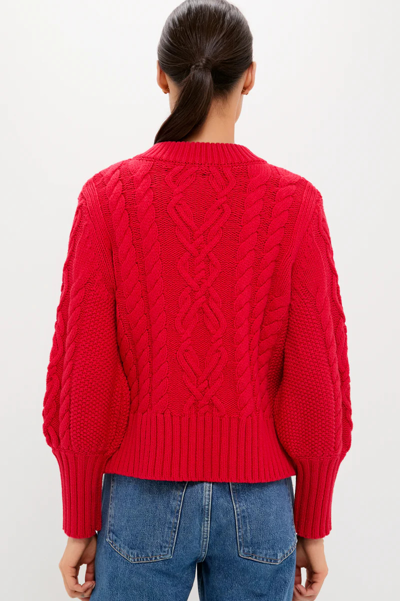 Red Cotton Colette Cardigan | Tuckernuck (US)