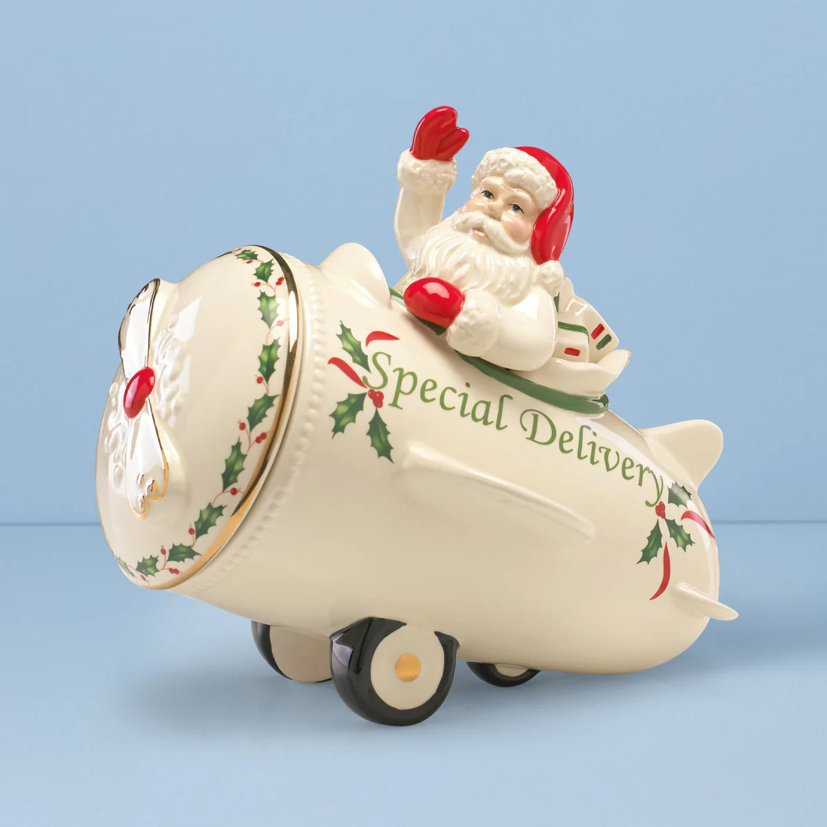 Holiday Airplane Cookie Jar | Lenox
