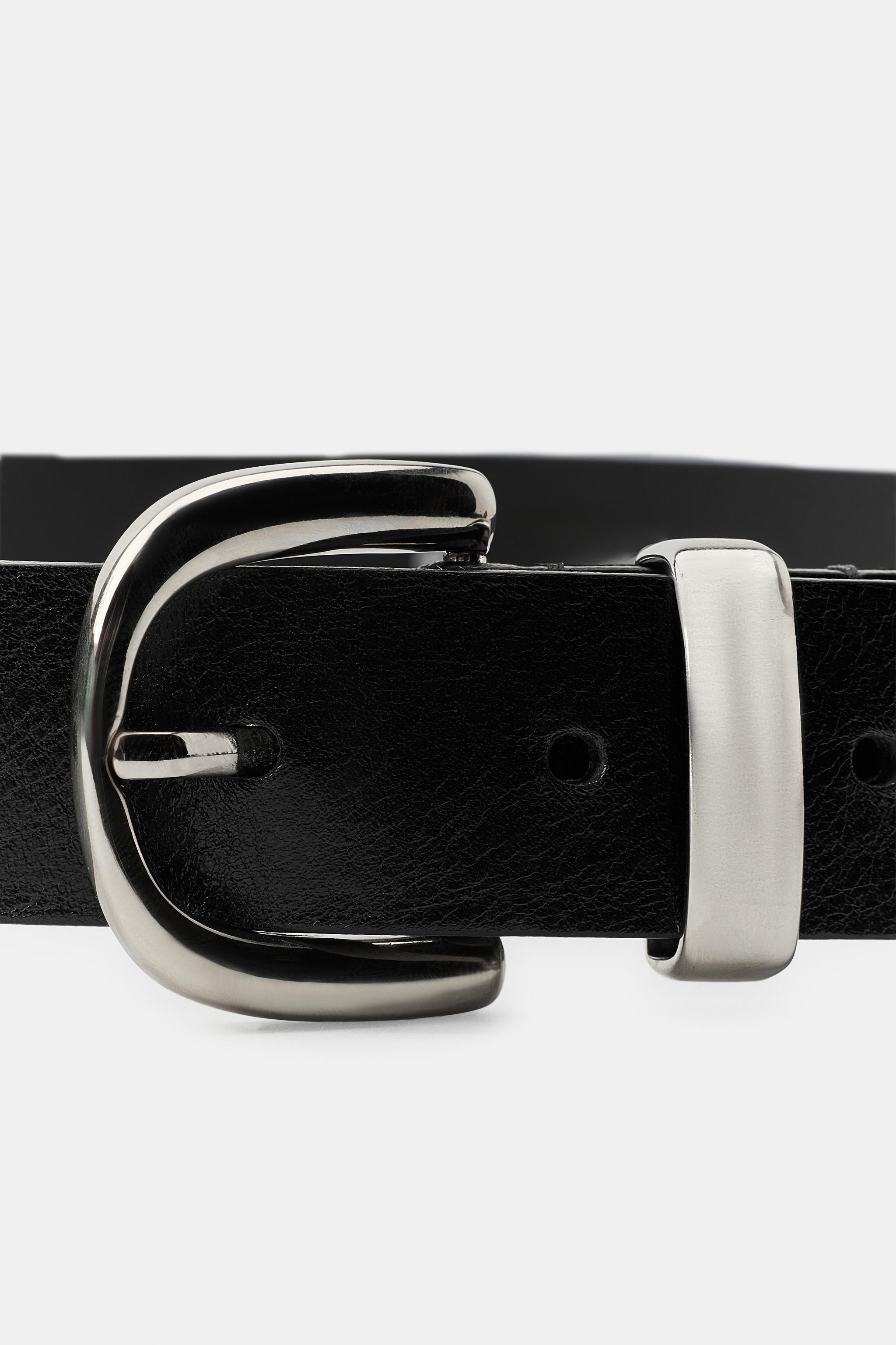 100% LEATHER BELT WITH SQUARE BUCKLE | Zara AU