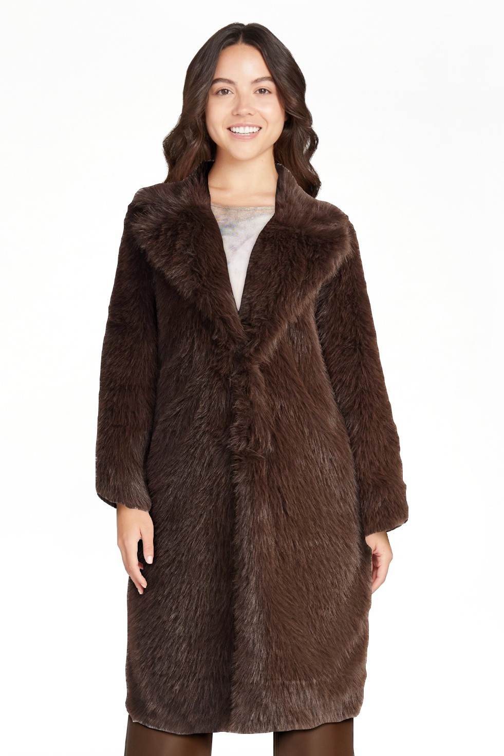 Madden NYC Women's Oversized Faux Fur Coat, Sizes XS-XXXL | Walmart (US)