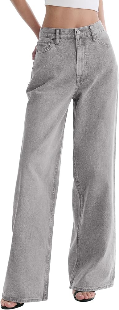 SGIVL Women's Adjustable Wasit Wide Leg Jeans Baggy High Waisted Jeans Y2K Casual Trendy Denim Pa... | Amazon (US)
