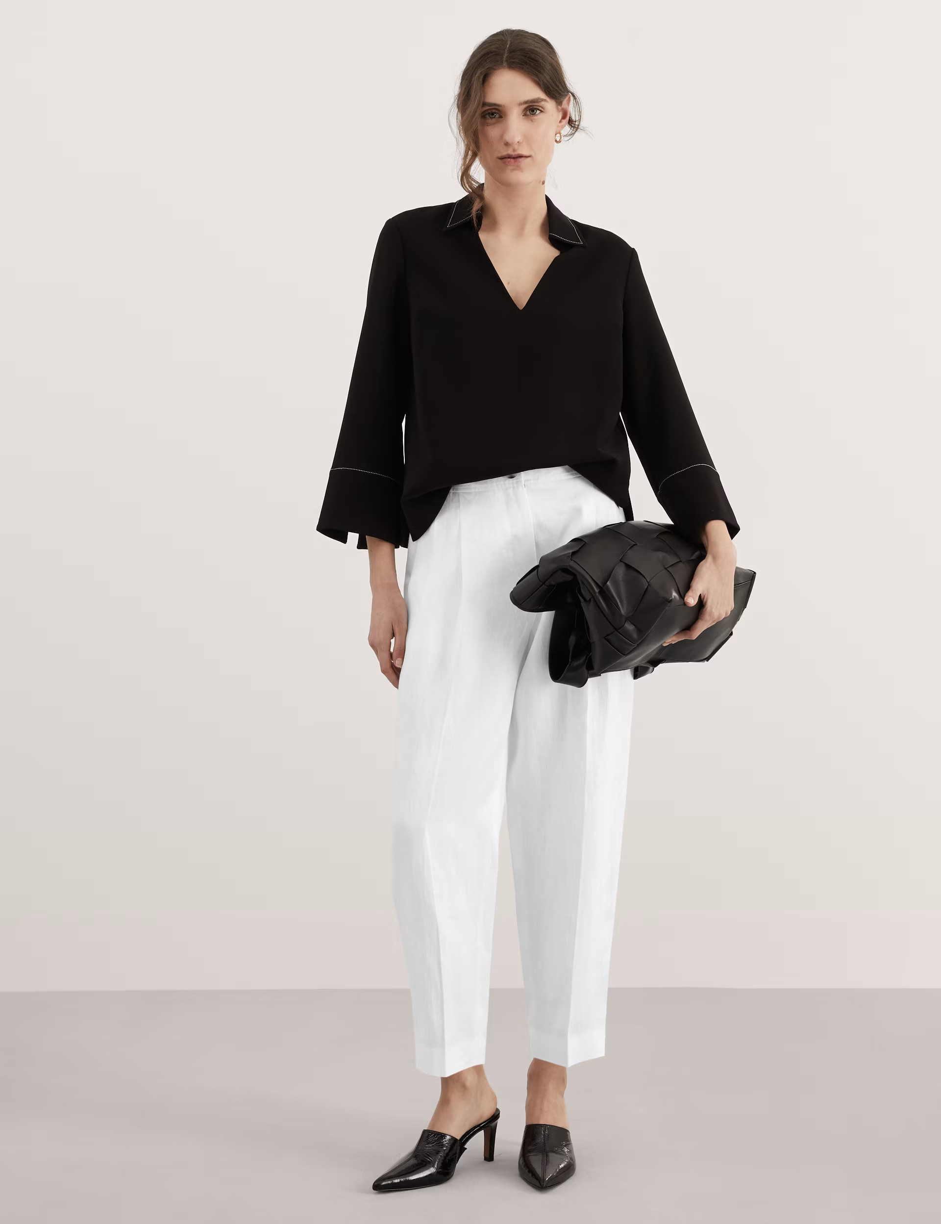 Pure Linen Tapered Ankle Grazer Trouser | Marks & Spencer (UK)