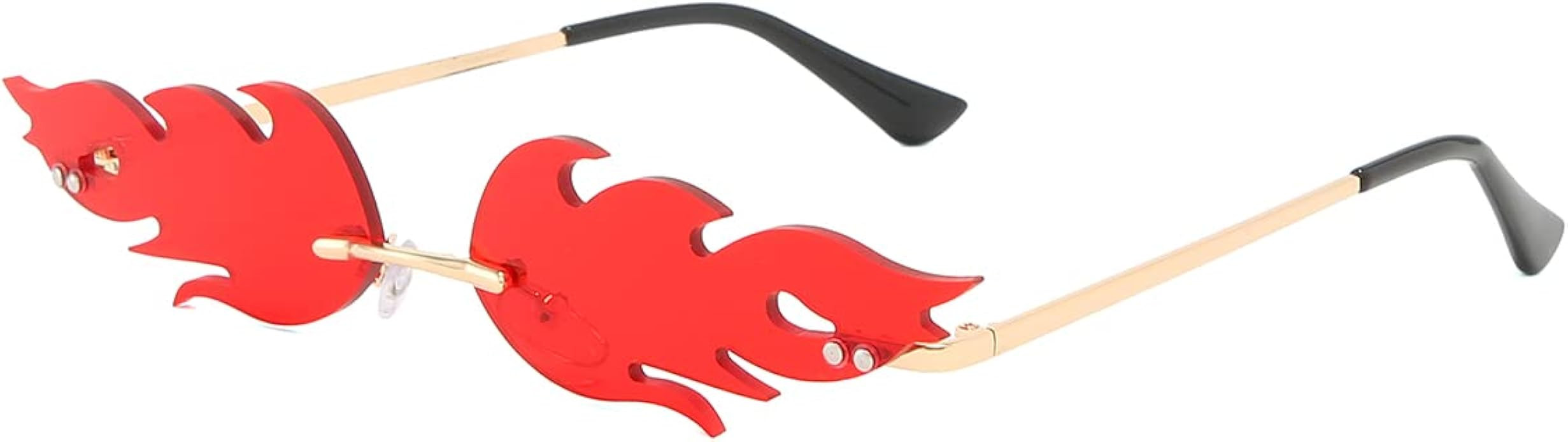 JOVAKIT Fire Flame Sunglasses for Women Men Retro Vintage Rimless Sun Glasses Fire Shaped Framele... | Amazon (US)