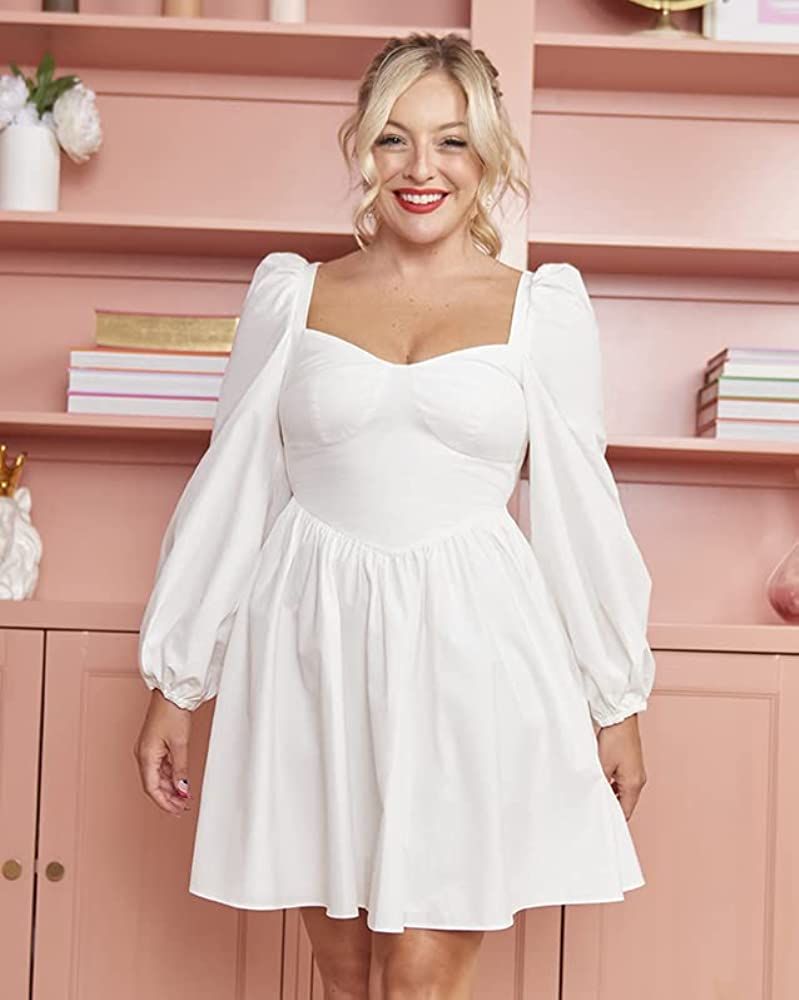 The Drop Women's Bright White Back Bow Mini Dress by @rachmartino | Amazon (US)