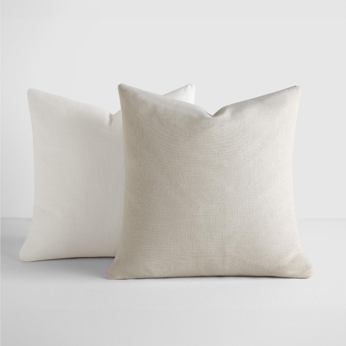 2-Pack Cotton Slub Solid Throw Pillows and Pillow Inserts Set - Natural & White - Becky Cameron, ... | Target