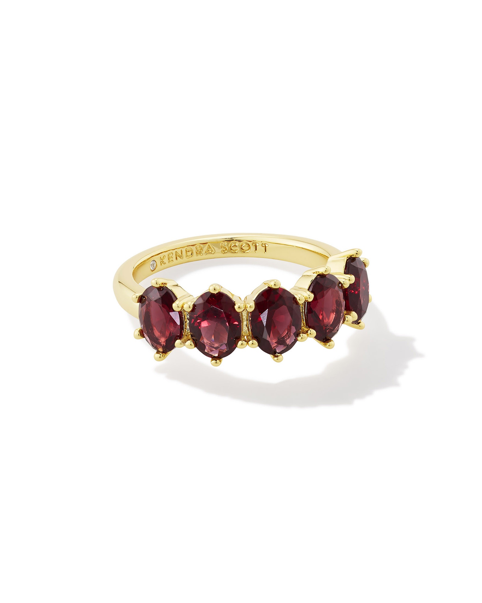 Cailin Gold Crystal Band Ring in Burgundy Crystal | Kendra Scott