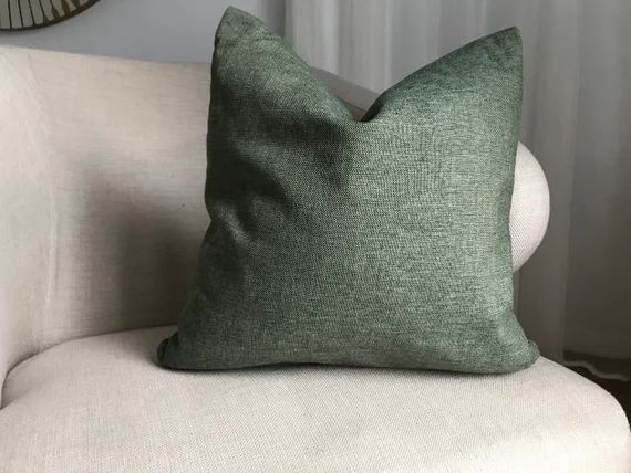 Olive Soft Linen Pillow Cover Green Textured Pillow Cover | Etsy | Etsy (US)
