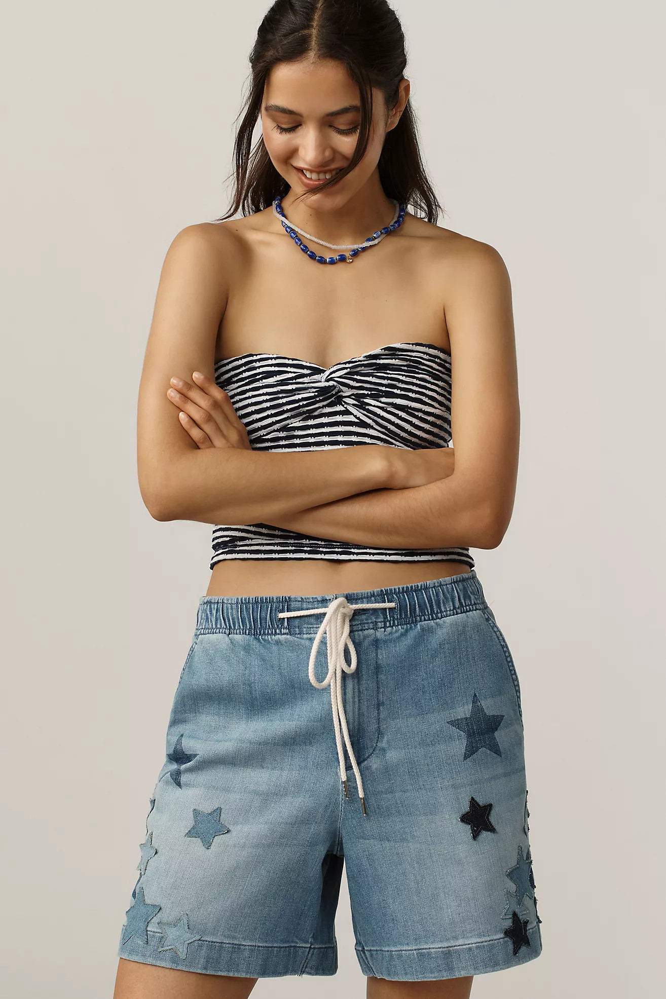 Pilcro Star-Embellished PJ Pull-On Shorts | Anthropologie (US)