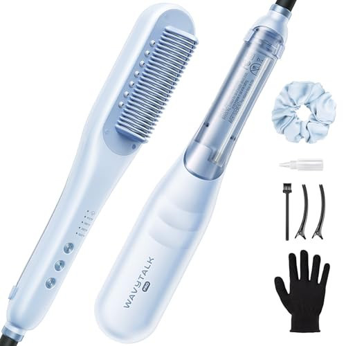 Wavytalk Pro Steam Hair Straightener Brush, Steamline Pro 3 in 1 Straightening Brush, Steam Reduces Damage, Nourishes Hair, and Expedites Straightening | Amazon (US)