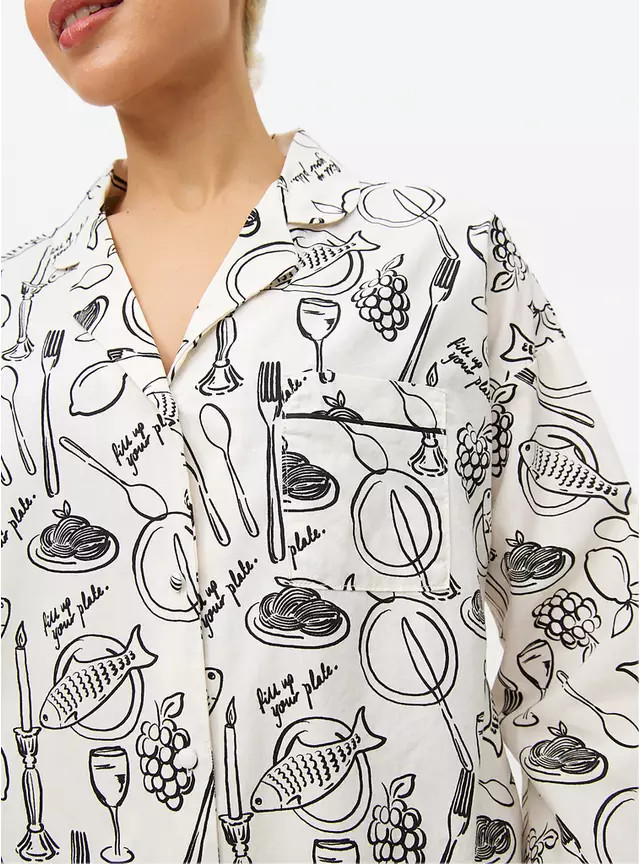 Mono Wine and Dine Printed Traditional Pyjamas 20 | Tu Clothing