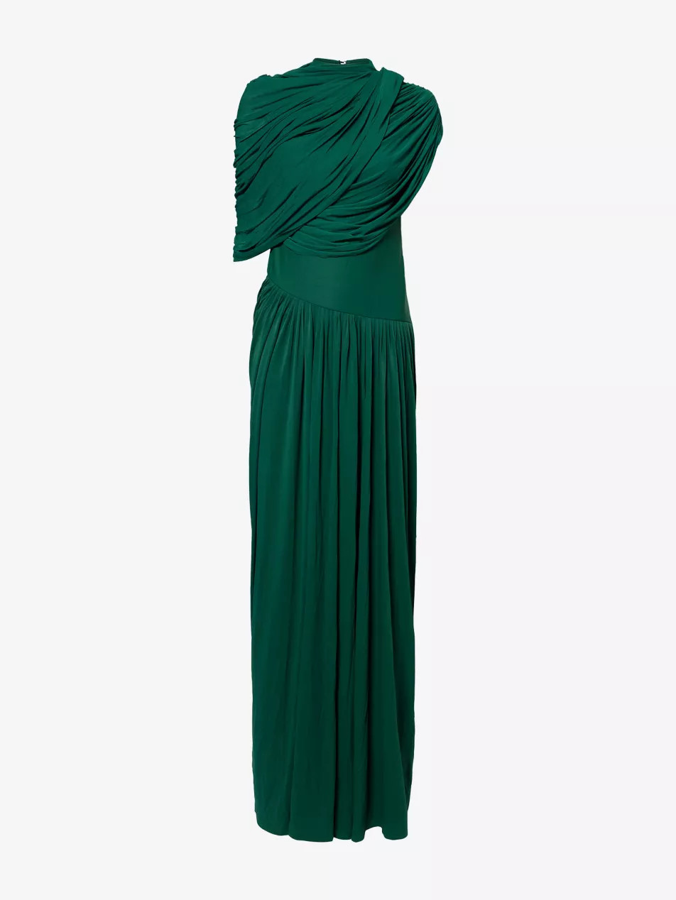 Jasmine Draped Stretch-Woven Maxi Dress | Selfridges