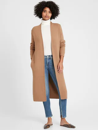 Birdseye Duster Coatigan | Banana Republic (CA)