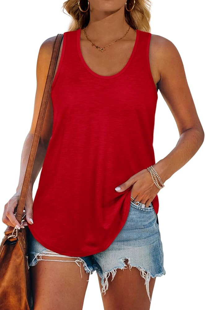 Womens Tank Tops Racerback Loose Shirts for Women Summer | Amazon (US)