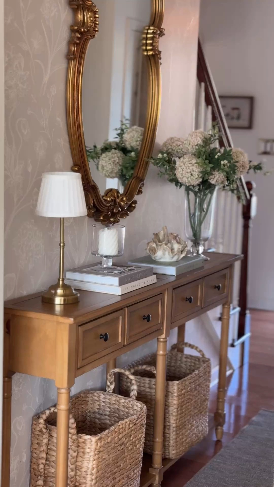 A classic narrow console table perfect for a hallway! Drawers for storage and a
space for baskets with more storage! Comes in other finishes. 

#looksforless #amazon #console #classicfurniture

#LTKdayinmylife #LTKHome #LTKvlog