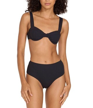 SOLID & STRIPED Lilo Underwire Bralette Over-the-Shoulder Swim Top & High Waist Swim Bottom | Dil... | Dillard's