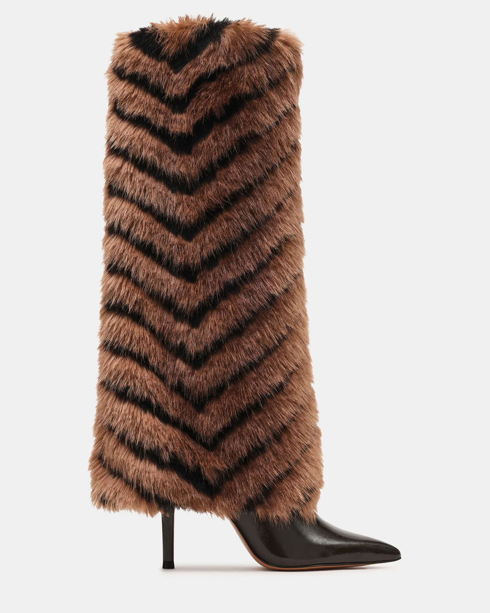 Steve Madden Women's Icon Cuffed Boots - Black Tan - Size 8.5 - Leather | Steve Madden (US)