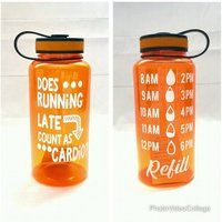 Does Running Late Count As Cardio? Always Late, Water Bottle, Water Bottle Tracker, Keep Track Water | Etsy (US)