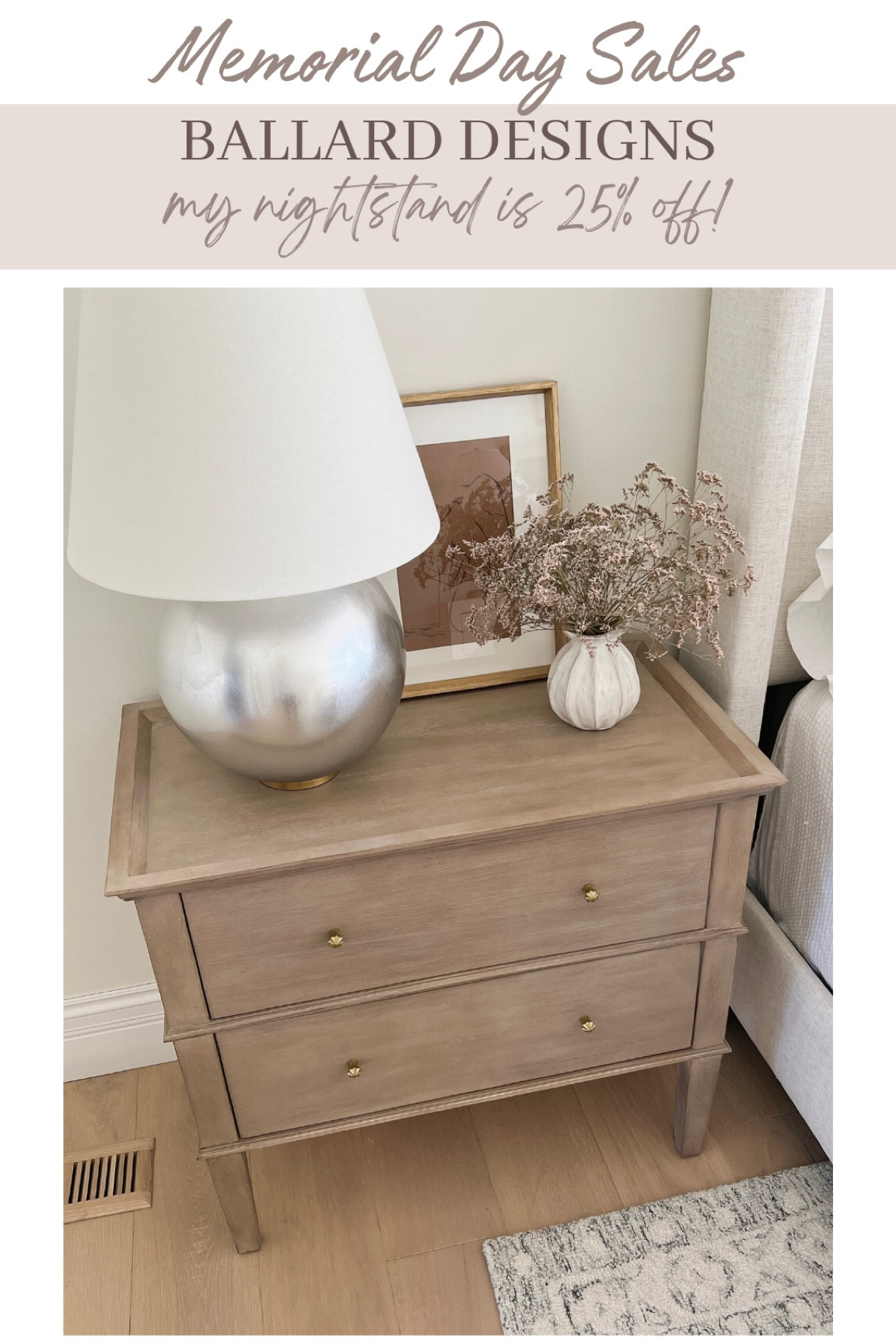 Ballard designs Memorial Day sale! Save 25% on my nightstand !

#LTKHome #LTKStyleTip #LTKSaleAlert
