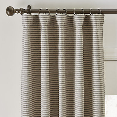 Alder Striped Cotton Linen Curtain Panels | Ballard Designs, Inc.