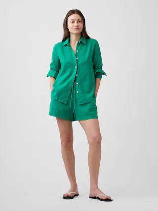 4" Pull-On Linen-Blend Shorts | Gap Factory