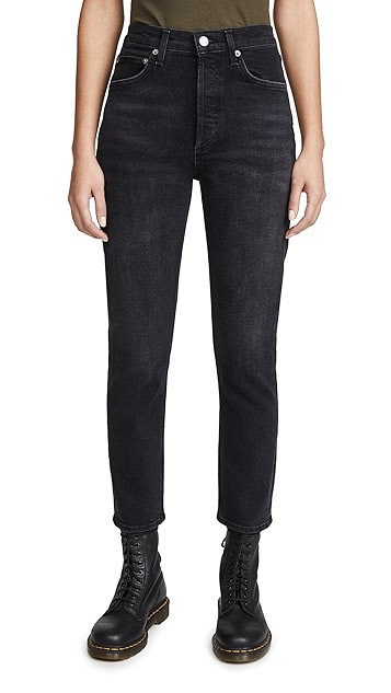 Riley High Rise Straight Crop Jeans | Shopbop