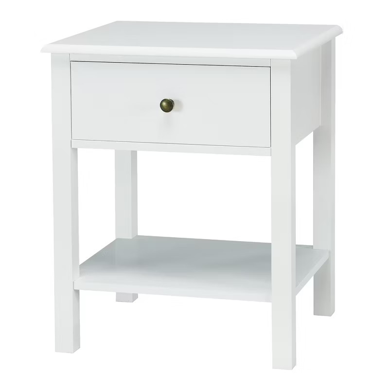 Costway End Table Nightstand Storage Display Drawer Shelf Beside Bedroom White\Black | Target