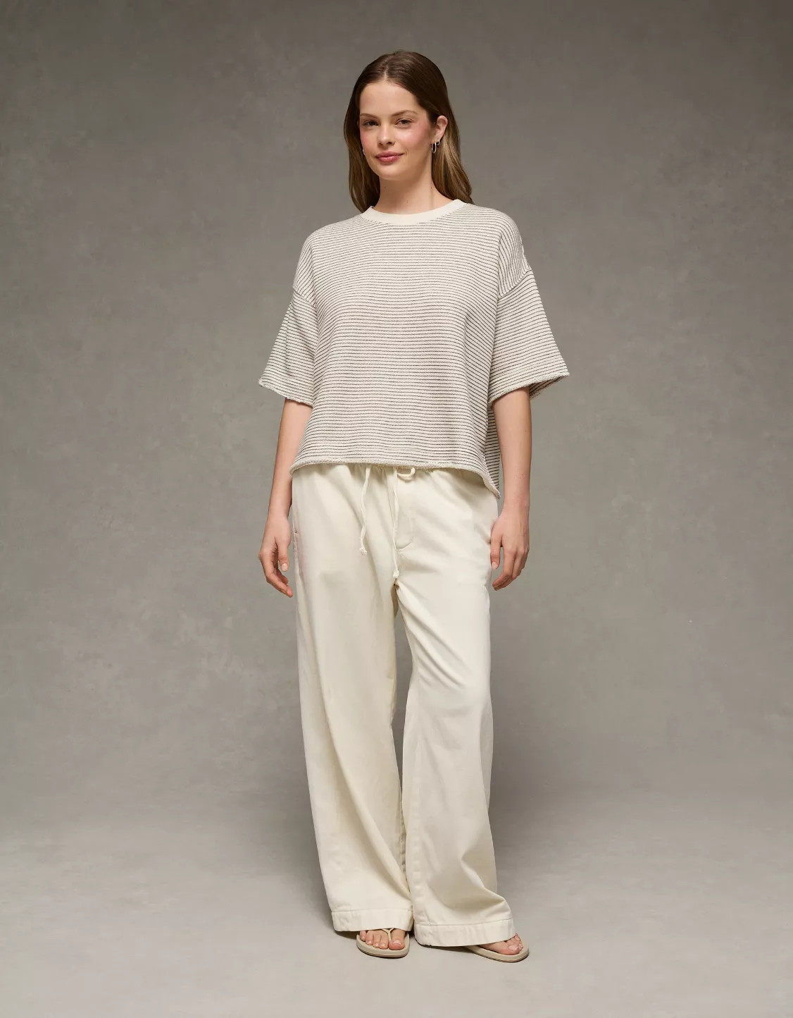 AE Boxy Short-Sleeve Sweatshirt | American Eagle Outfitters (US & CA)