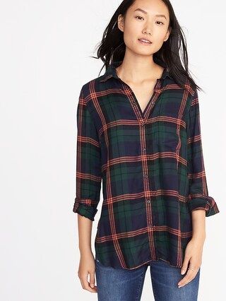 Relaxed Plaid Classic Shirt for Women | Old Navy US