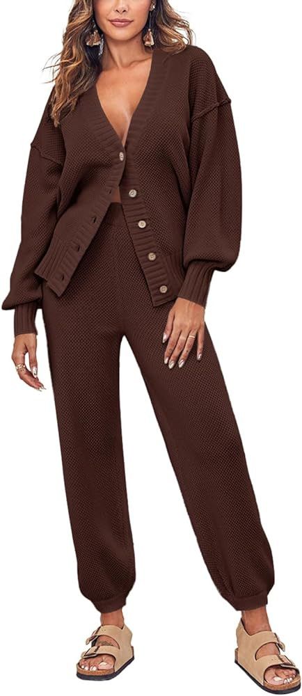 GREAIDEA Women's Two Piece Trendy Outfits Cozy Knit Loungewear Sweater Sets Oversized Slouchy Mat... | Amazon (US)