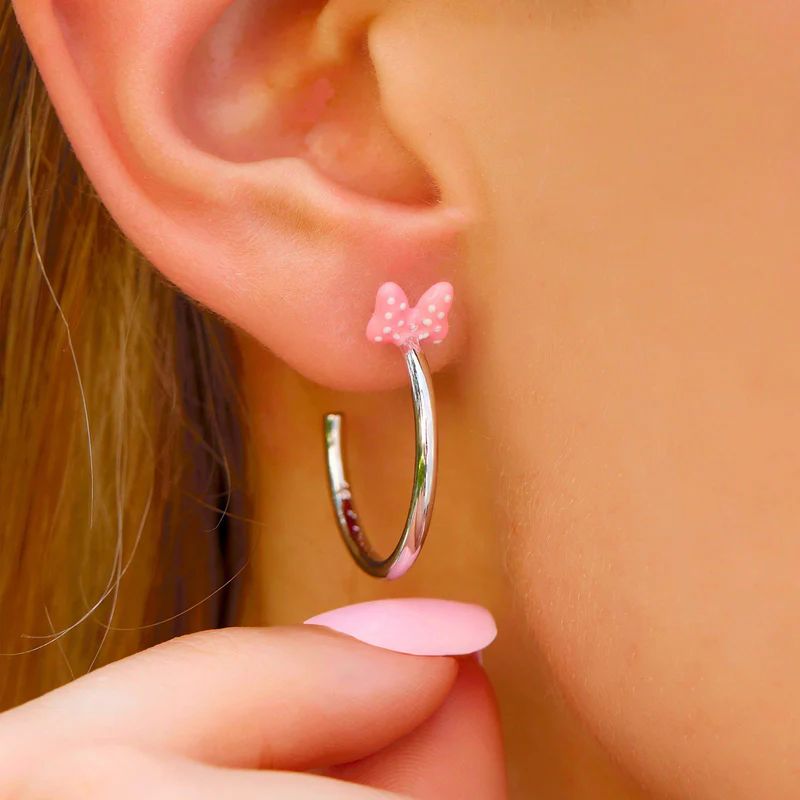 Disney Minnie Mouse Bow Hoop Earrings | Pura Vida Bracelets