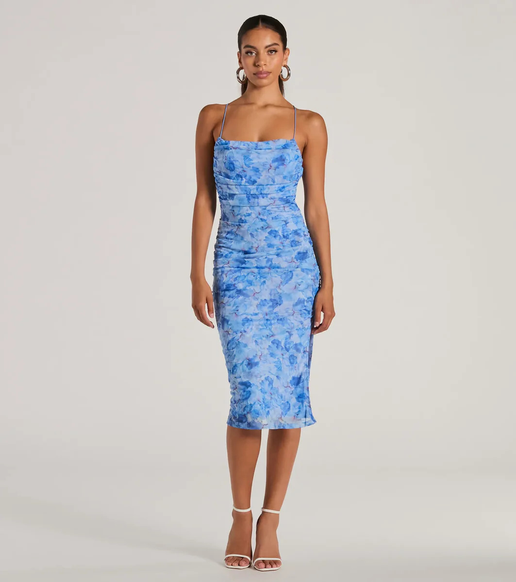 Endless Events Strappy Back Floral Midi Dress | Windsor Stores