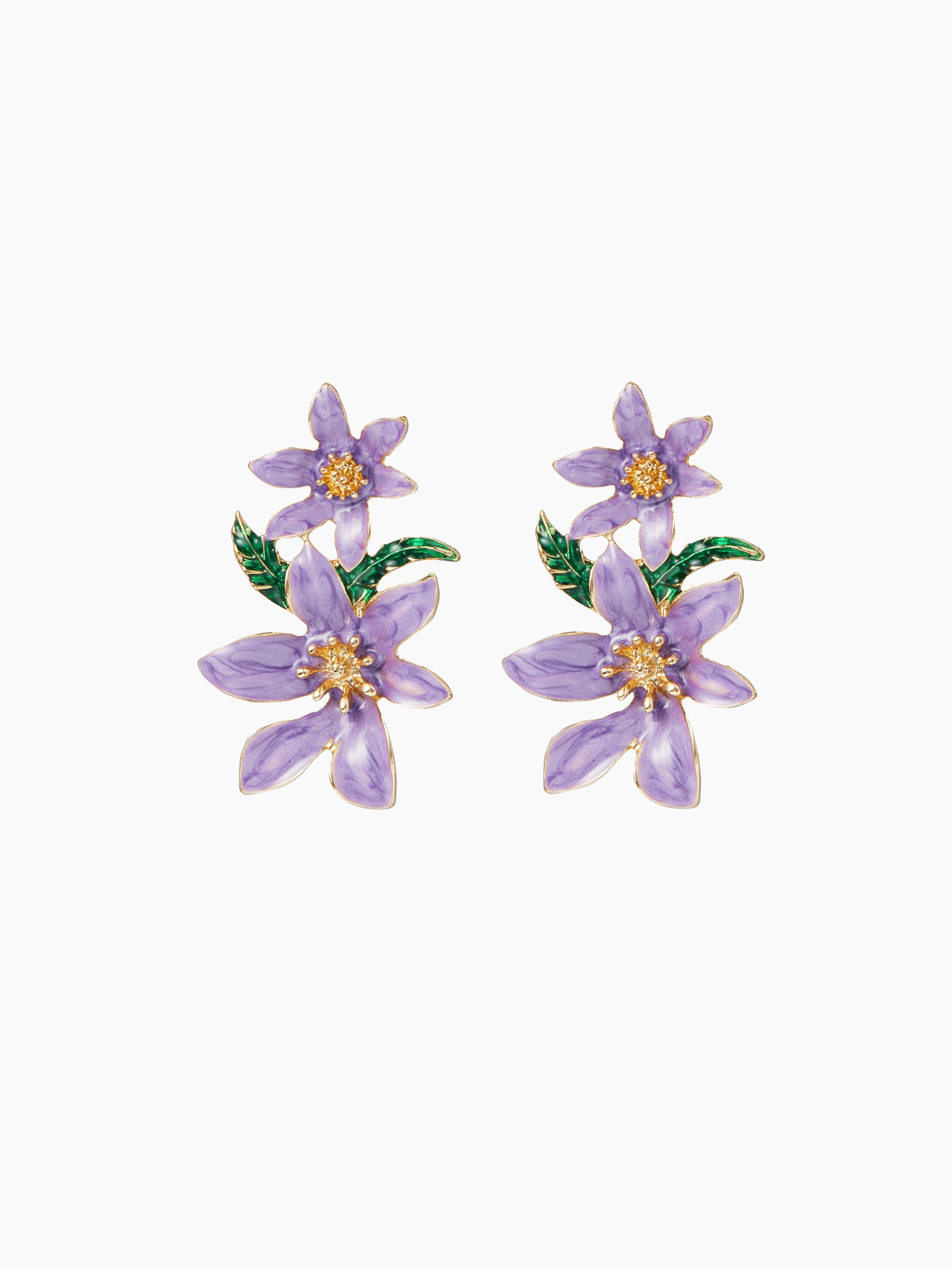 Alloy DOUBLE FLOWER STUD EARRINGS For Beach Outdoor Party/Clubbing Swimming Pool Vacation | Cider