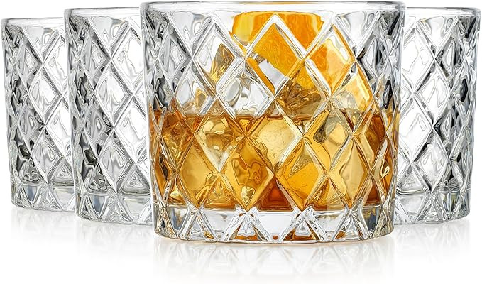 Glaver's Whiskey Glasses Set of 4. 10oz. Double Old Fashioned Glass for Cocktail Bourbon Rock Gla... | Amazon (US)