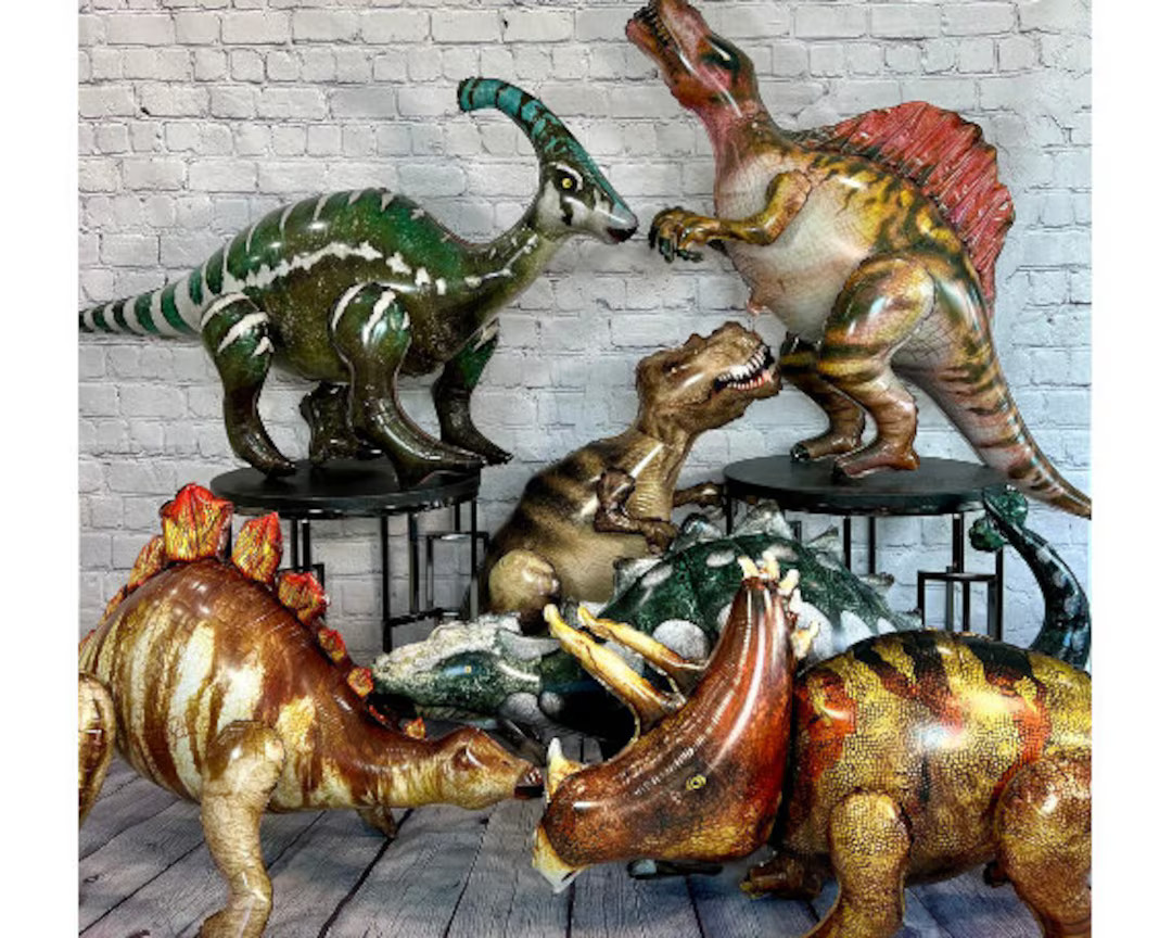 Dinosaur Balloon Set of 6 JUMBO Mylar Gigantic Walking Foil Balloons Birthday Party Decorations S... | Etsy (US)