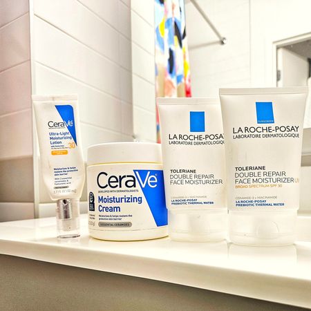 My go to face moisturizers! ⠀
⠀
AM: CeraVe Ultra Moisturizing Lotion OR La Roche-Posay Double Repair Moisturizer UV (with SPF).  ⠀
⠀
Night: CeraVe Moisturizing Cream OR La Roche-Posay Double Repair Moisturizer⠀
⠀


#LTKfindsunder50 #LTKstyletip #LTKbeauty