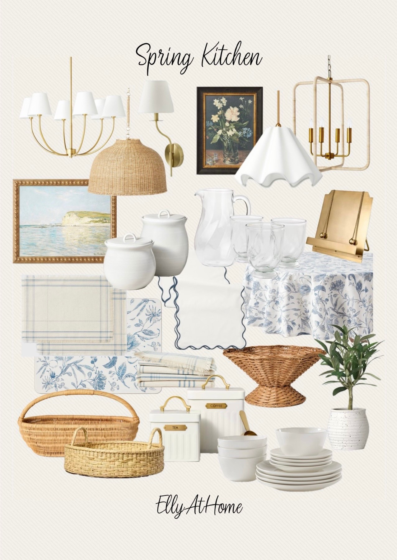 Target spring kitchen! Shop light fixtures, dinnerware, rattan baskets, tablecloth, napkins, placemats, glassware, canisters, greenery, framed artwork. Home decor accessories. Kitchen counter stools, area rugs  Free shipping.  

#LTKFindsUnder50 #LTKHome #LTKStyleTip