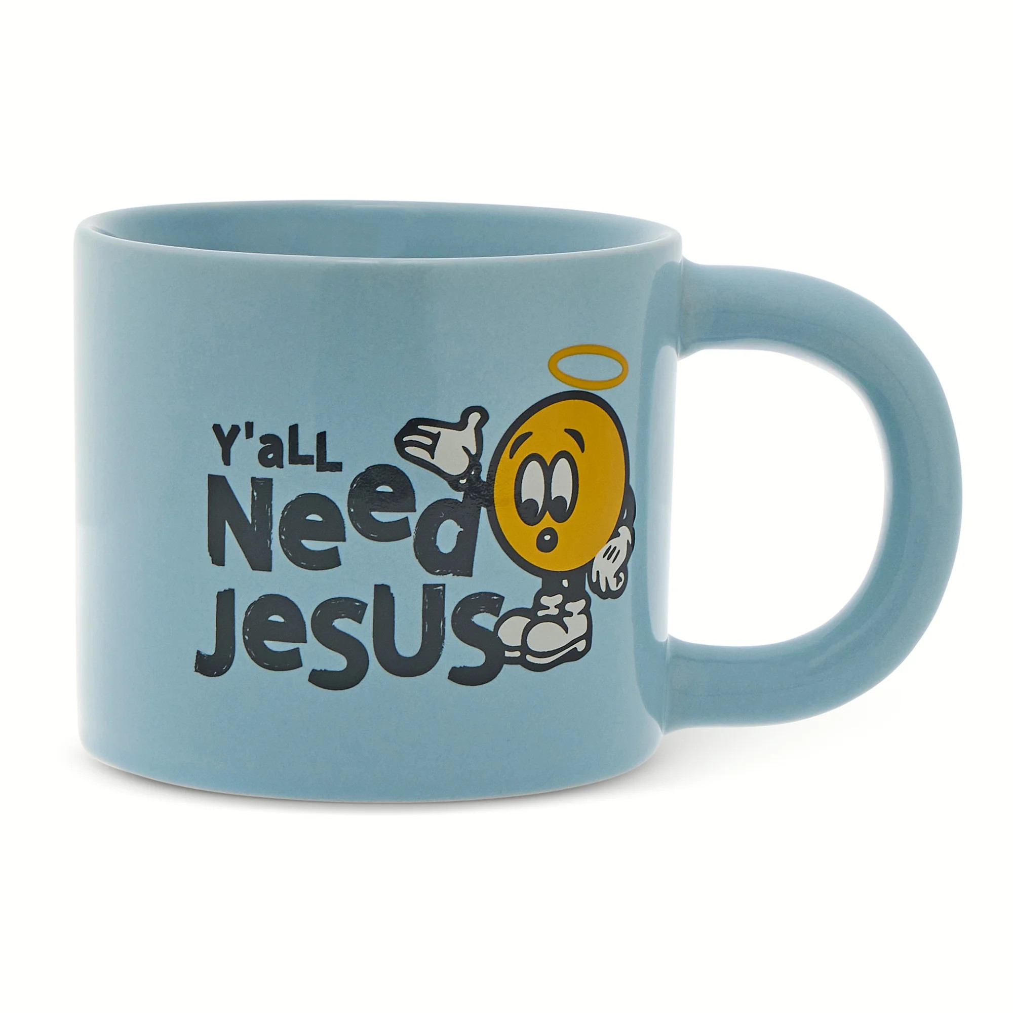 Thyme & Table 13.5 fl oz "Y'all Need Jesus" Blue Stoneware Mug | Walmart (US)