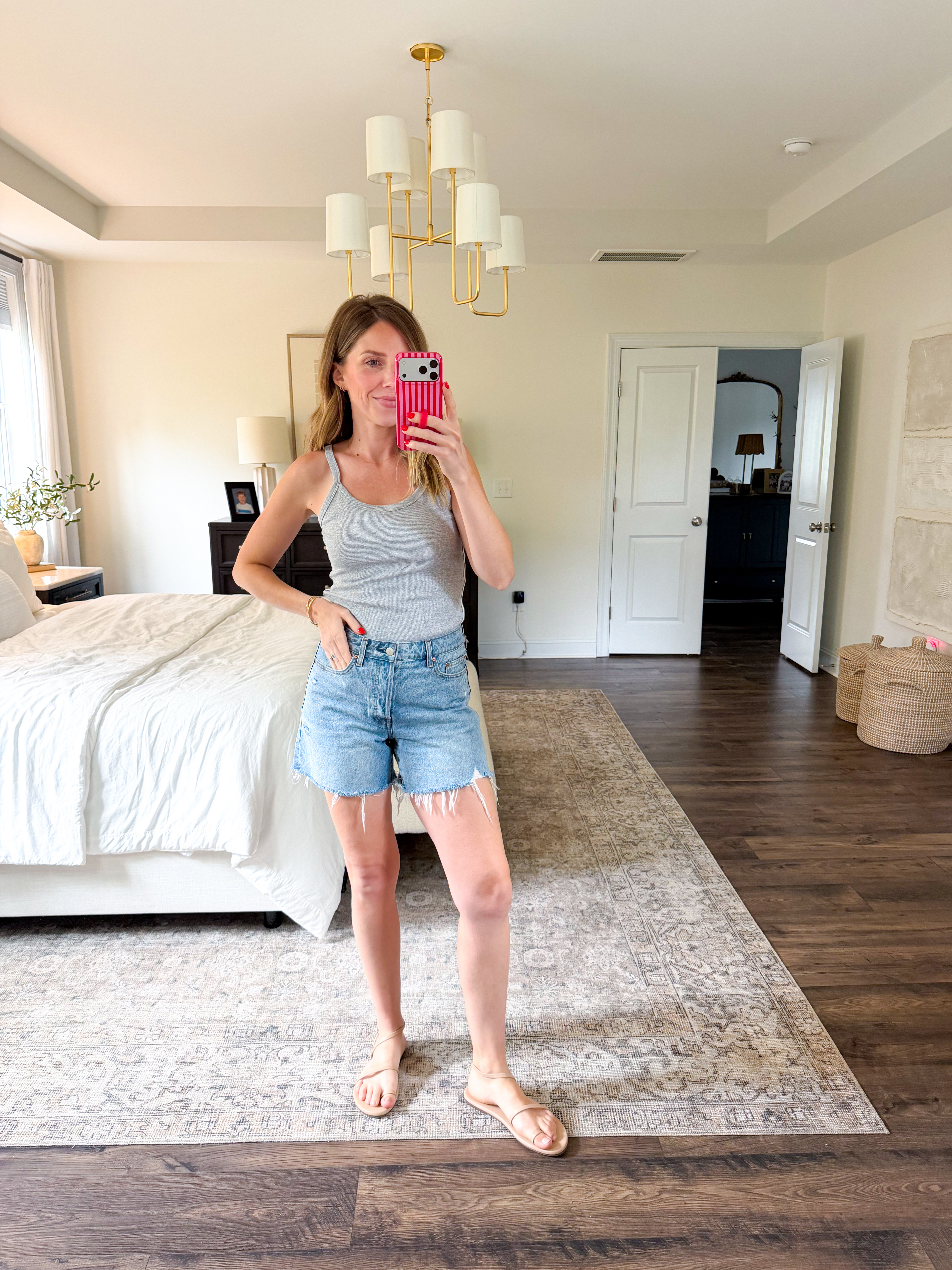 Cute tank (S) and denim shorts (26) I’m loving!