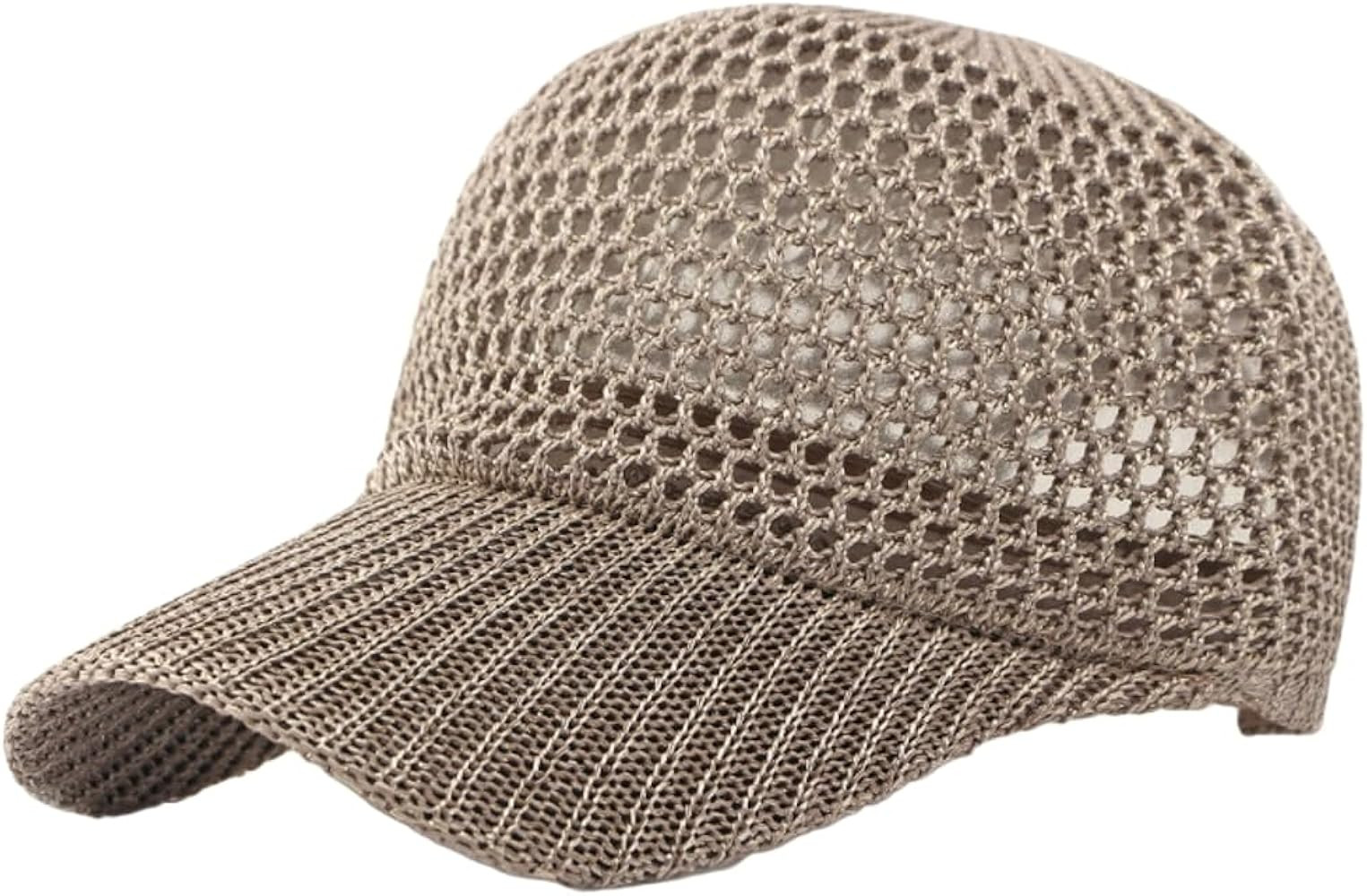 Womens Knit Mesh Baseball Cap Summer Yarn Trucker Hats Breathable Adjustable Sun Hat with Visor f... | Amazon (US)