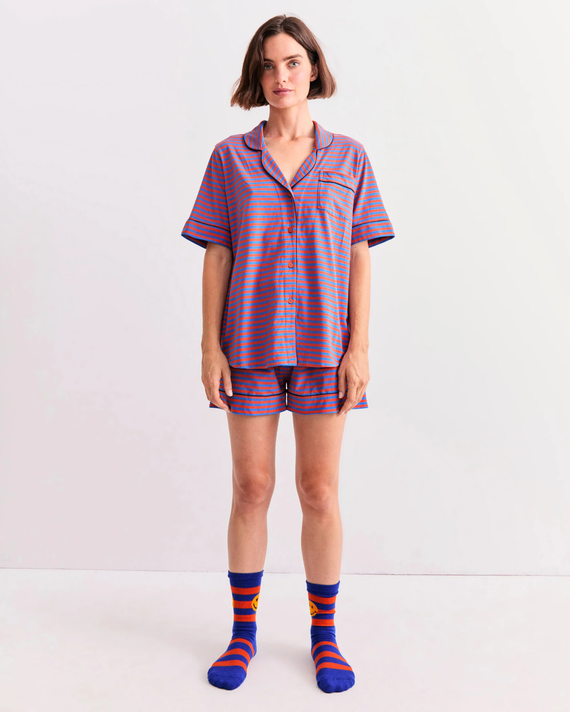 The Short PJ Set - Poppy/Royal | KULE (US)